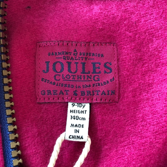 Joules Girls Fairdale Pink Half Zip Sweatshirt - Picture 7 of 8